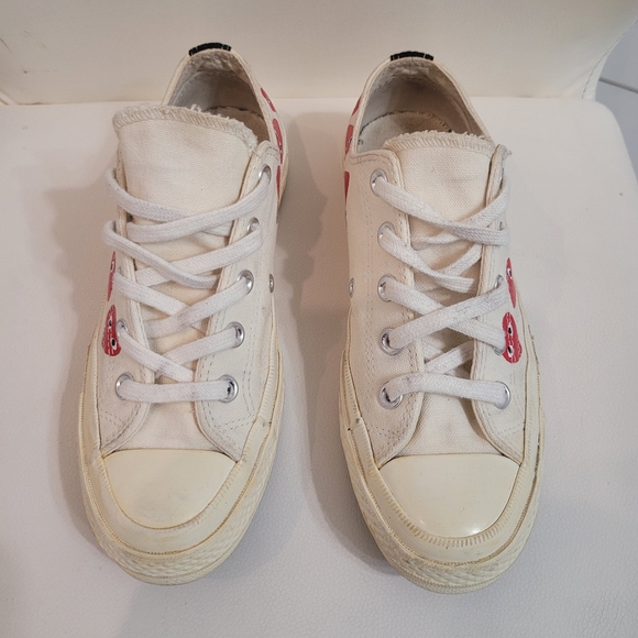 CDG Converse Multi Heart Low White Size 36.5 Chuck Taylor 70 CDG Play 162975C - Picture 2 of 15